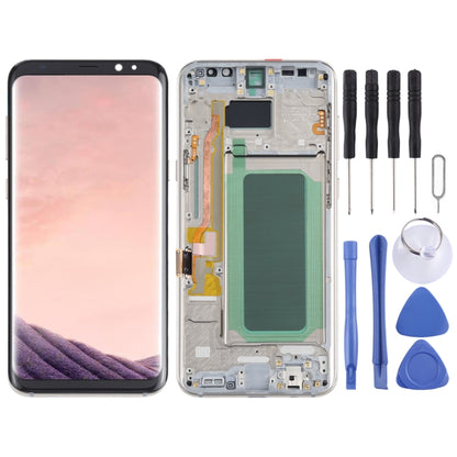 Écran LCD matériel OLED et assemblage complet de numériseur avec cadre pour Samsung Galaxy S8 + SM-G955