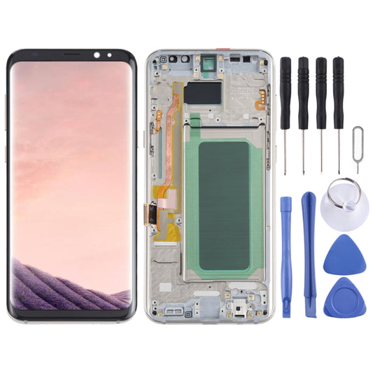 Écran LCD matériel OLED et assemblage complet de numériseur avec cadre pour Samsung Galaxy S8 + SM-G955
