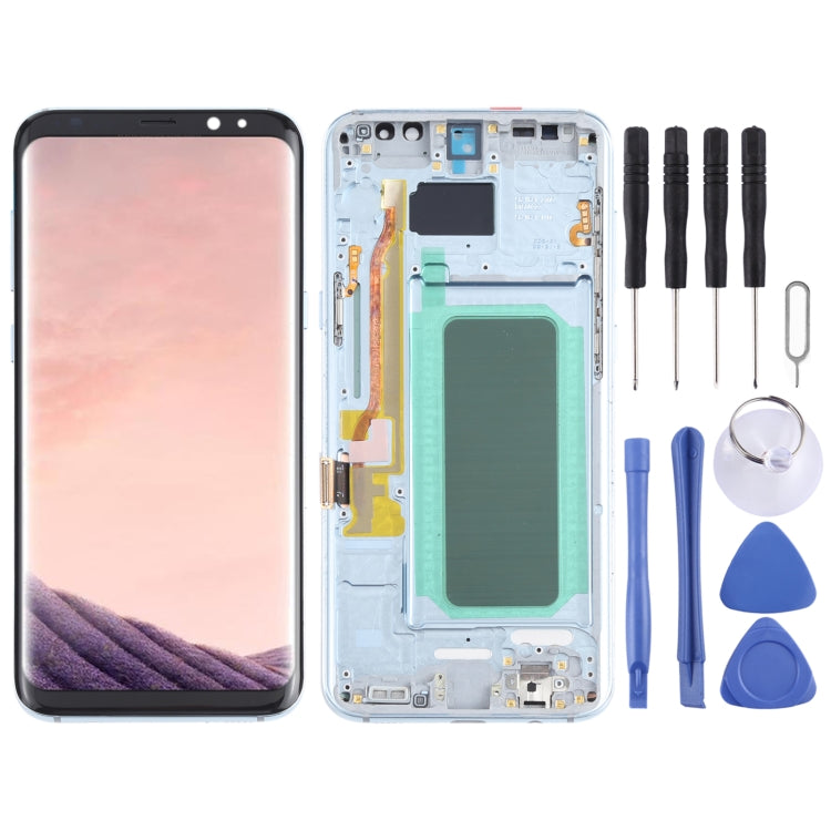 Écran LCD matériel OLED et assemblage complet de numériseur avec cadre pour Samsung Galaxy S8 + SM-G955