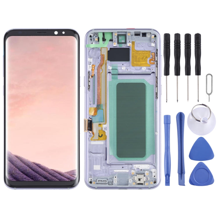 Écran LCD matériel OLED et assemblage complet de numériseur avec cadre pour Samsung Galaxy S8 + SM-G955