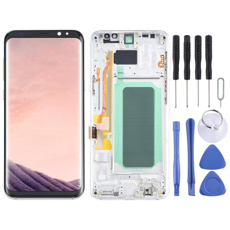Écran LCD matériel OLED et assemblage complet de numériseur avec cadre pour Samsung Galaxy S8 + SM-G955