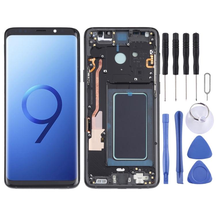 Écran LCD matériel OLED et assemblage complet de numériseur avec cadre pour Samsung Galaxy S9 + SM-G965