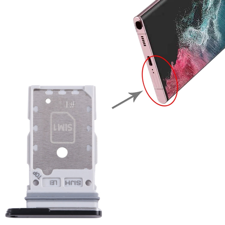 Pour Samsung Galaxy S22 Ultra 5G SM-S908B Plateau de carte SIM d'origine + Plateau de carte SIM
