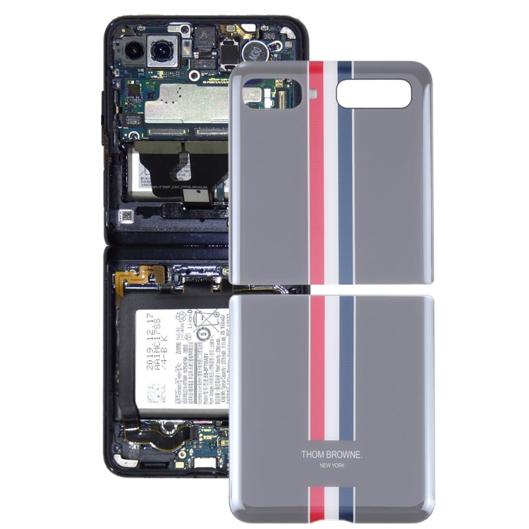 Pour Samsung Galaxy Z Flip 4G SM-F700 Couvercle arrière de la batterie en verre
