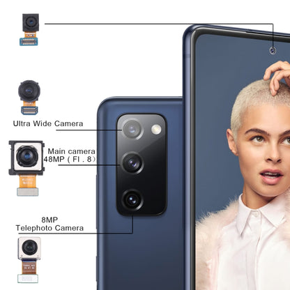 Pour Samsung Galaxy S20 FE 5G SM-G781 ensemble de caméra d'origine (téléobjectif + grand angle + caméra principale + caméra frontale)