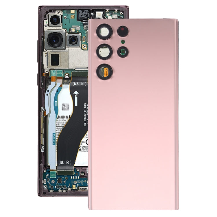 Coque arrière de batterie avec couvercle d'objectif d'appareil photo, pour Samsung Galaxy S22 Ultra 5G SM-S908B