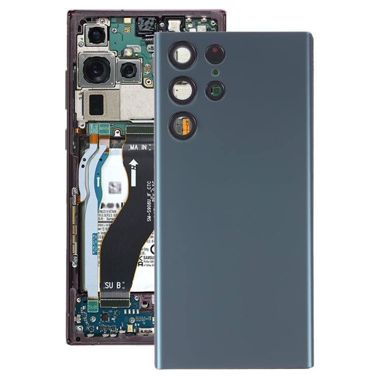 Coque arrière de batterie avec couvercle d'objectif d'appareil photo, pour Samsung Galaxy S22 Ultra 5G SM-S908B