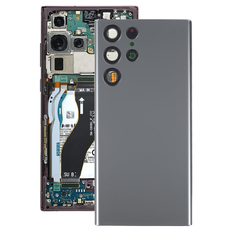 Coque arrière de batterie avec couvercle d'objectif d'appareil photo, pour Samsung Galaxy S22 Ultra 5G SM-S908B