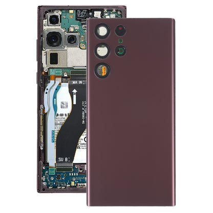 Coque arrière de batterie avec couvercle d'objectif d'appareil photo, pour Samsung Galaxy S22 Ultra 5G SM-S908B