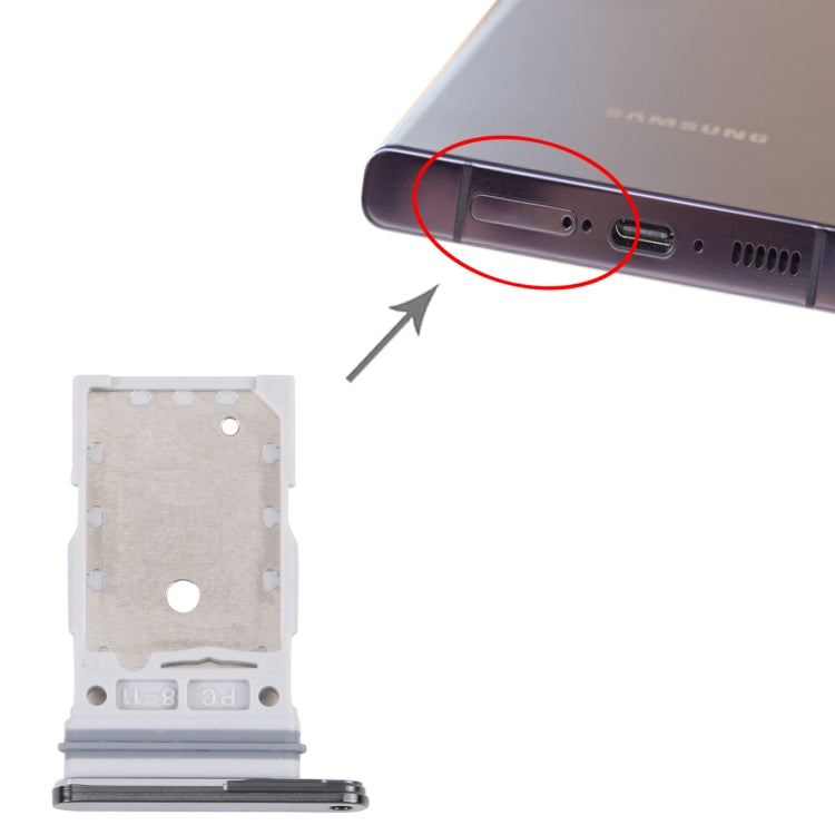 Pour Samsung Galaxy S23 Ultra SM-S918B Plateau de carte SIM d'origine + Plateau de carte SIM
