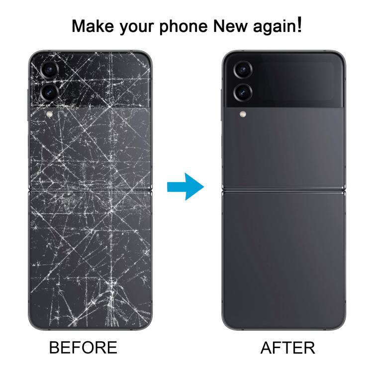 Pour Samsung Galaxy Z Flip4 SM-F721B Couvercle arrière de la batterie avec couvercle d'objectif d'appareil photo