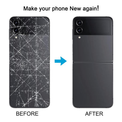 Pour Samsung Galaxy Z Flip4 SM-F721B Couvercle arrière de la batterie avec couvercle d'objectif d'appareil photo