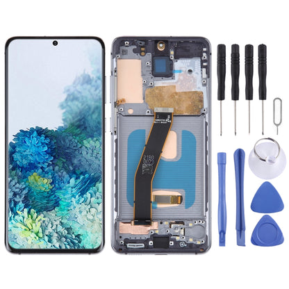 Écran LCD matériel OLED pour assemblage complet de numériseur Samsung Galaxy S20 SM-G980 avec cadre