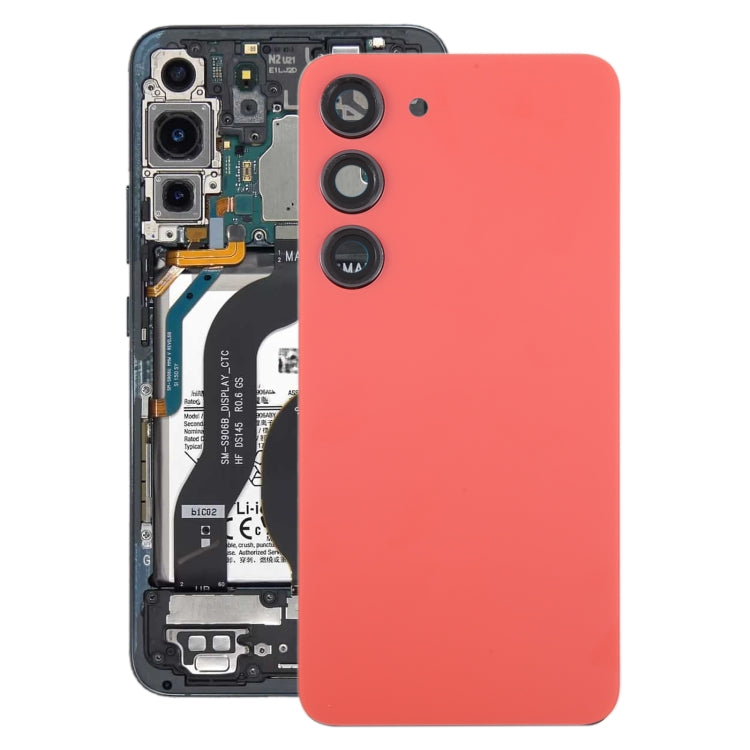 Couvercle arrière de batterie en verre OEM, avec couvercle d'objectif d'appareil photo, pour Samsung Galaxy S23 SM-S911B
