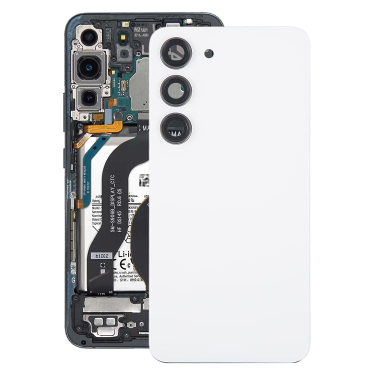 Couvercle arrière de batterie en verre OEM, avec couvercle d'objectif d'appareil photo, pour Samsung Galaxy S23 SM-S911B