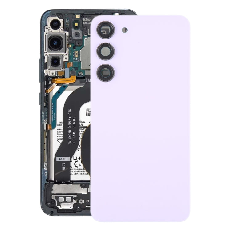 Couvercle arrière de batterie en verre OEM pour Samsung Galaxy S23 + SM-S916B, avec couvercle d'objectif d'appareil photo
