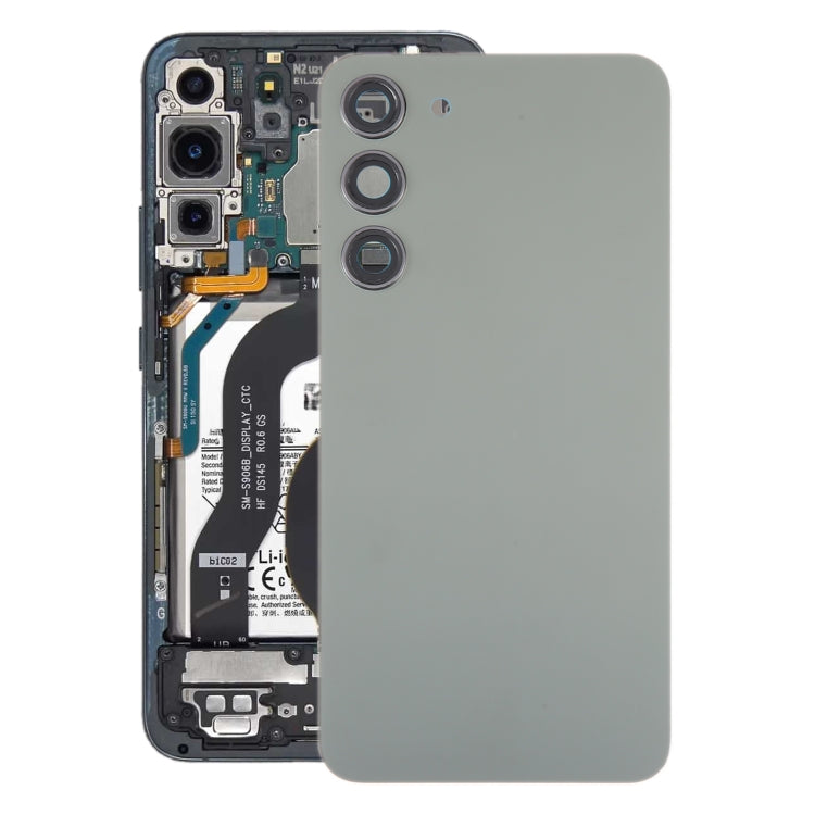 Couvercle arrière de batterie en verre OEM pour Samsung Galaxy S23 + SM-S916B, avec couvercle d'objectif d'appareil photo