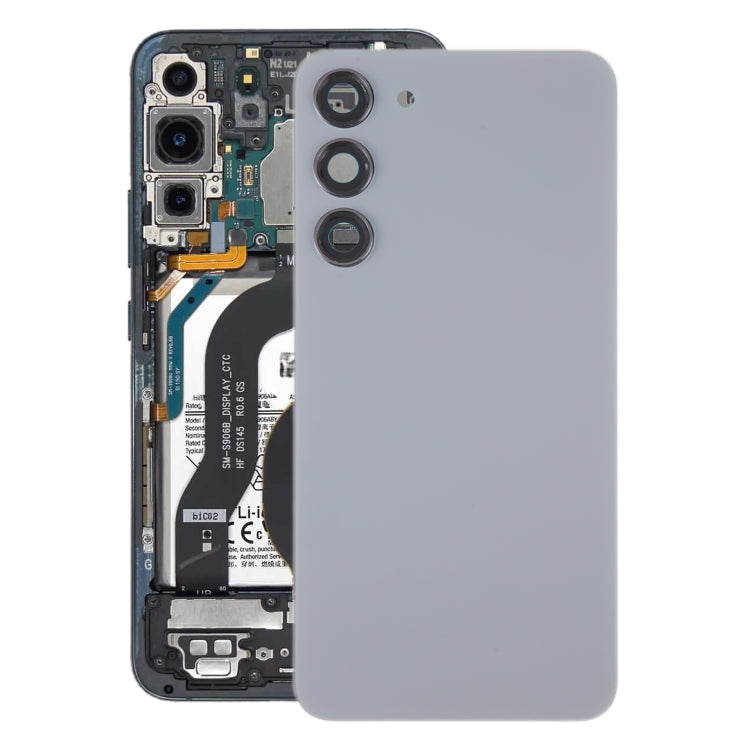 Couvercle arrière de batterie en verre OEM pour Samsung Galaxy S23 + SM-S916B, avec couvercle d'objectif d'appareil photo