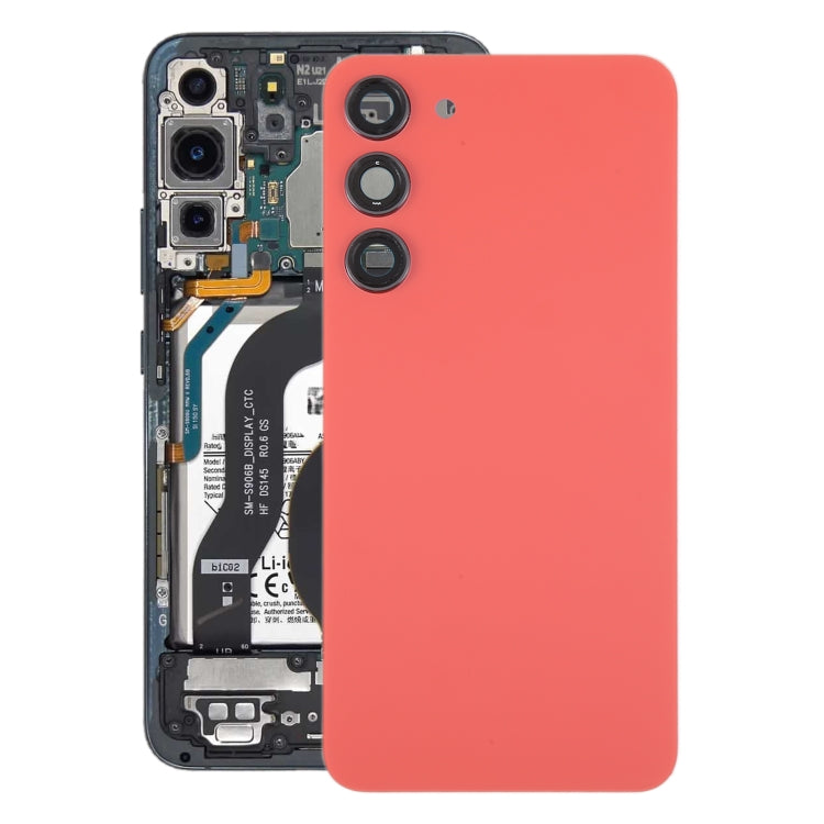Couvercle arrière de batterie en verre OEM pour Samsung Galaxy S23 + SM-S916B, avec couvercle d'objectif d'appareil photo