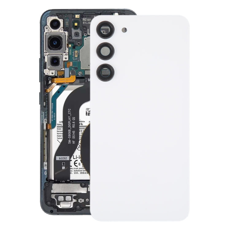 Couvercle arrière de batterie en verre OEM pour Samsung Galaxy S23 + SM-S916B, avec couvercle d'objectif d'appareil photo