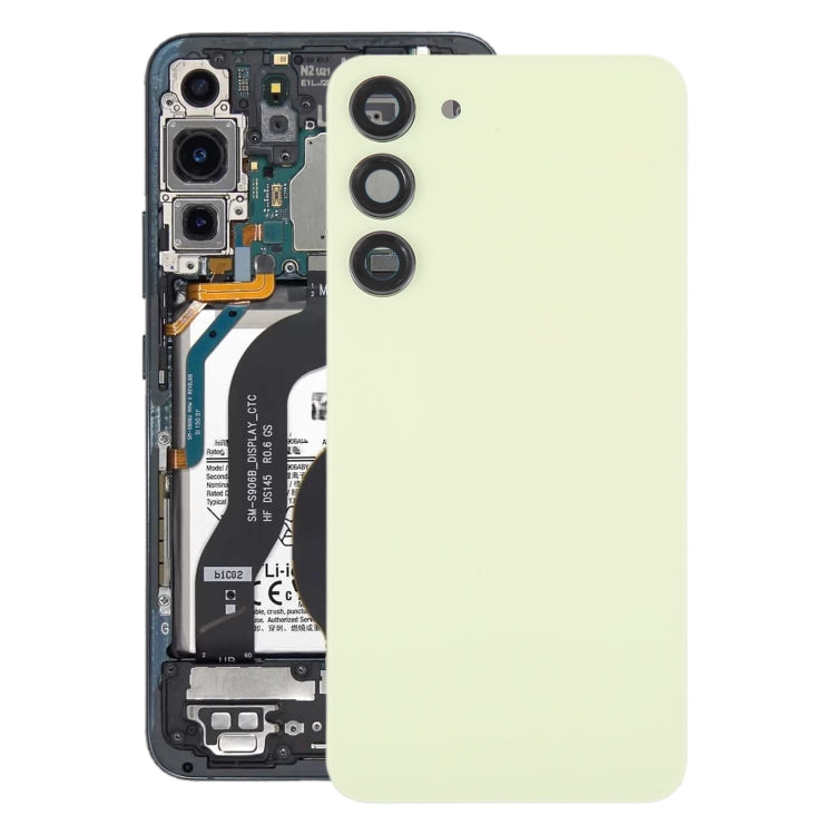 Couvercle arrière de batterie en verre OEM pour Samsung Galaxy S23 + SM-S916B, avec couvercle d'objectif d'appareil photo