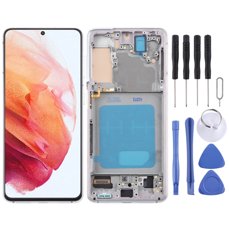 Pour Samsung Galaxy S21 5G SM-G991 TFT LCD écran numériseur assemblage complet avec cadre
