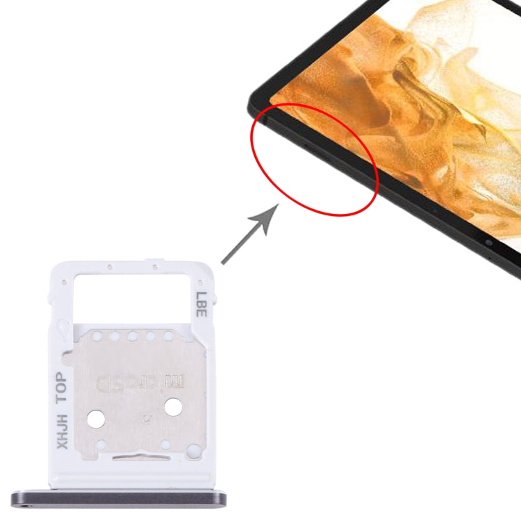 Pour Samsung Galaxy Tab S8 + SM-X800 Plateau de carte SIM d'origine + plateau de carte Micro SD