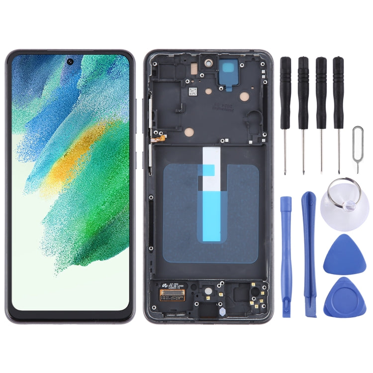 Pour Samsung Galaxy S21 FE 5G SM-G990B Matériau TFT Écran LCD Numériseur Assemblage complet avec cadre, ne prenant pas en charge l'identification par empreinte digitale