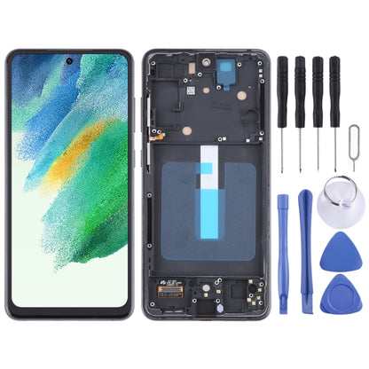 Pour Samsung Galaxy S21 FE 5G SM-G990B Matériau TFT Écran LCD Numériseur Assemblage complet avec cadre, ne prenant pas en charge l'identification par empreinte digitale