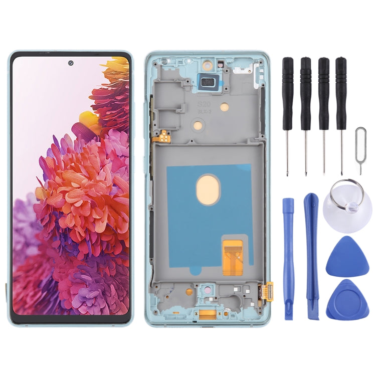 Pour Samsung Galaxy S20 FE SM-G780F 6,43 pouces OLED LCD écran numériseur assemblage complet avec cadre