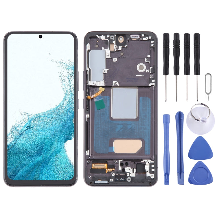 Pour Samsung Galaxy S22 5G SM-S901B Version ue TFT LCD écran numériseur assemblage complet avec cadre