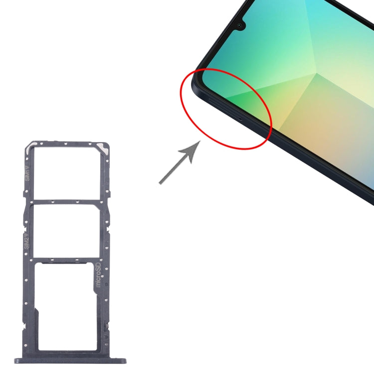 Pour Samsung Galaxy A06 SM-A065F Tiroir de carte SIM d'origine + Tiroir de carte SIM + Tiroir de carte Micro SD