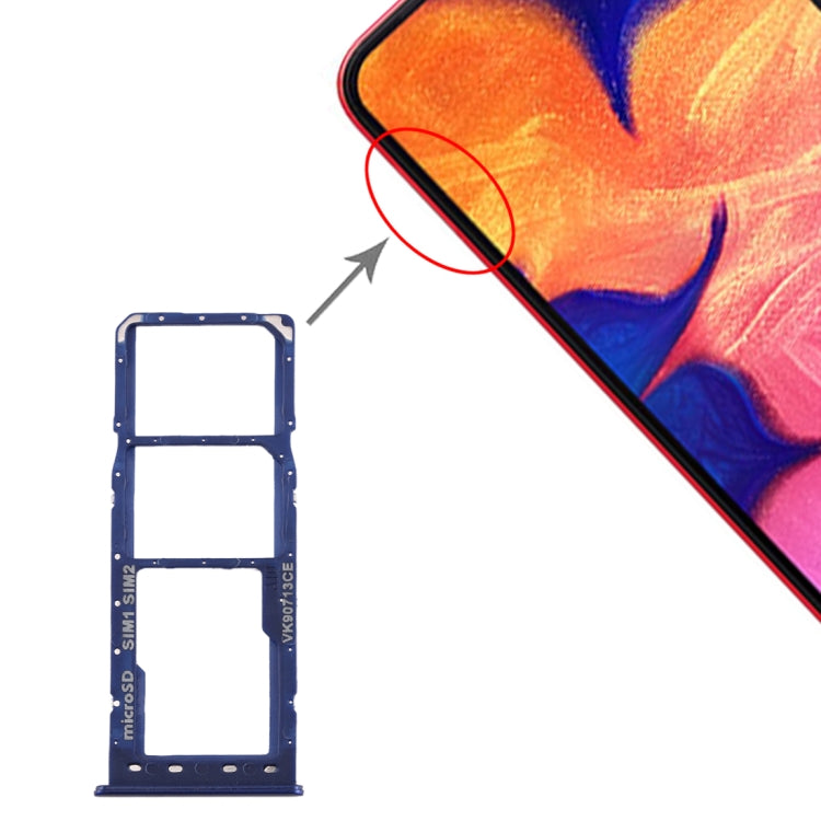 Pour Galaxy A10 Plateau de carte SIM + Plateau de carte SIM + Plateau de carte Micro SD