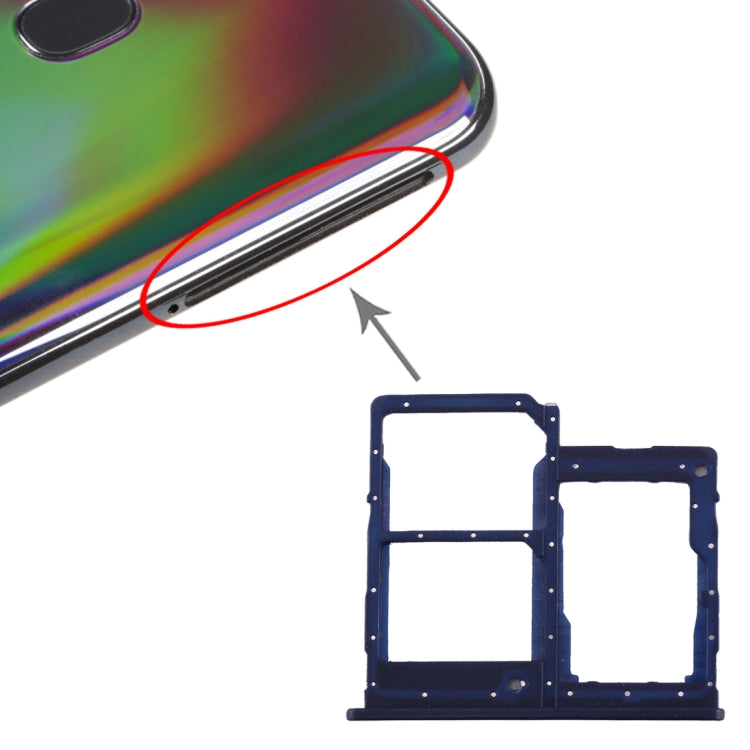 Pour Galaxy A40 Plateau de carte SIM + Plateau de carte SIM + Plateau de carte Micro SD