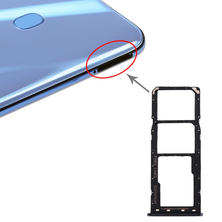 Pour Galaxy A20 A30 A50 Plateau de carte SIM + Plateau de carte SIM + Plateau de carte Micro SD