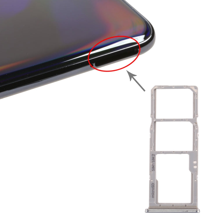 Pour Galaxy A70 Plateau de carte SIM + Plateau de carte SIM + Plateau de carte Micro SD