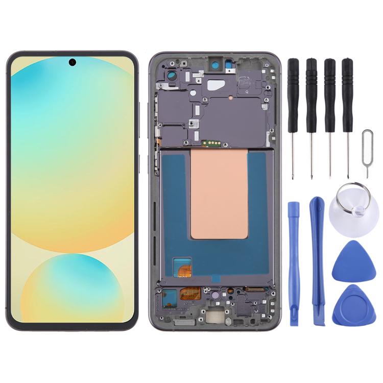 For Samsung Galaxy S24 FE SM-S721B OLED LCD Screen Digitizer Full Assembly with Frame