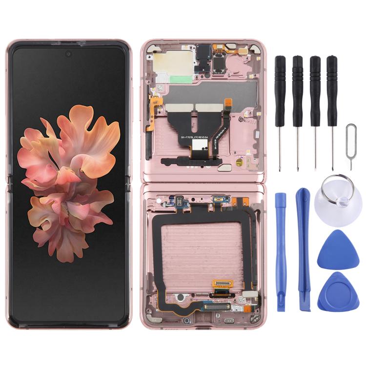 Écran LCD complet avec cadre pour Samsung Galaxy Z Flip 5G SM-F707, For Samsung Galaxy Z Flip 5G