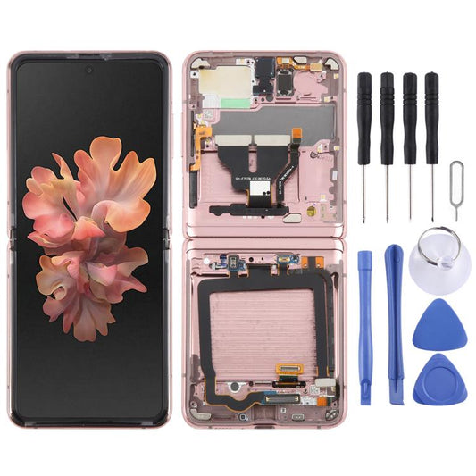 Écran LCD complet avec cadre pour Samsung Galaxy Z Flip 5G SM-F707, For Samsung Galaxy Z Flip 5G