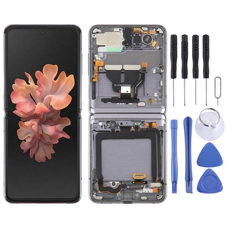 Écran LCD complet avec cadre pour Samsung Galaxy Z Flip 5G SM-F707, For Samsung Galaxy Z Flip 5G