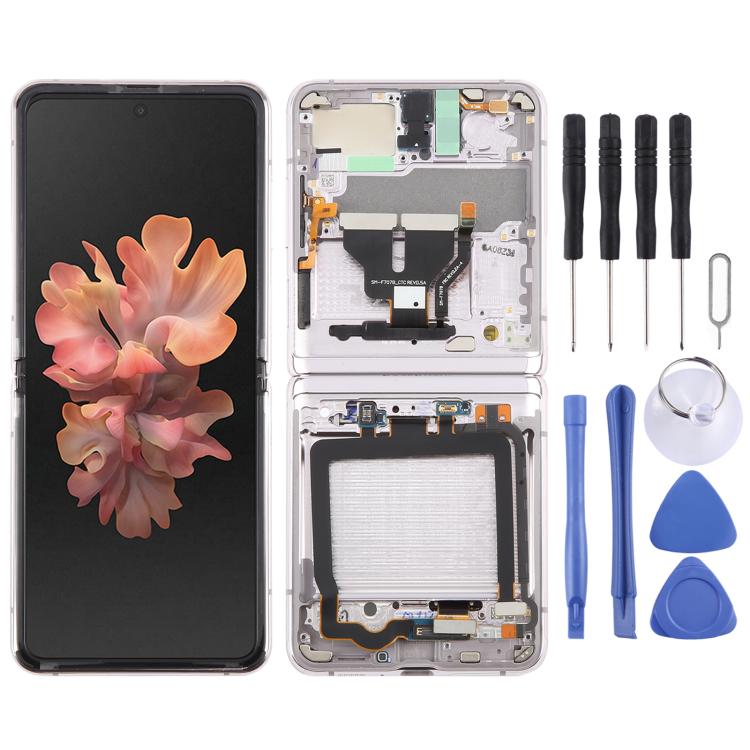 Écran LCD complet avec cadre pour Samsung Galaxy Z Flip 5G SM-F707, For Samsung Galaxy Z Flip 5G