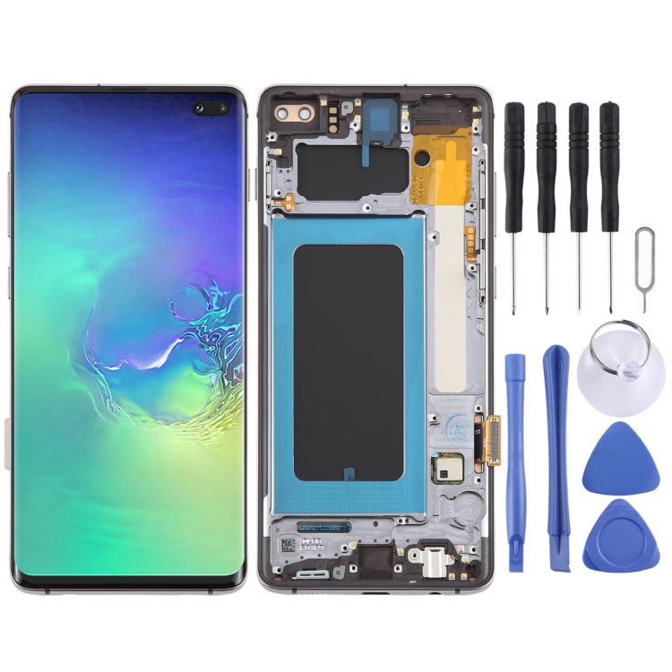 Écran OLED LCD complet avec cadre pour Samsung Galaxy S10+ 4G SM-G975, For Samsung Galaxy S10+ 4G