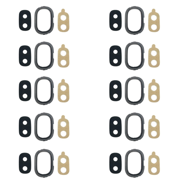 Pour Galaxy J4, J400F/DS, J400G/DS, 10 pièces, lunette de caméra arrière avec couvercle d'objectif et adhésif
