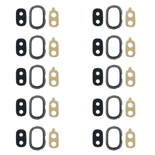 Pour Galaxy J4, J400F/DS, J400G/DS, 10 pièces, lunette de caméra arrière avec couvercle d'objectif et adhésif