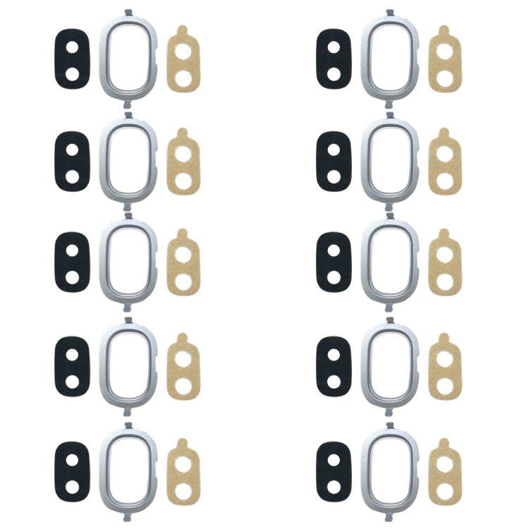 Pour Galaxy J4, J400F/DS, J400G/DS, 10 pièces, lunette de caméra arrière avec couvercle d'objectif et adhésif
