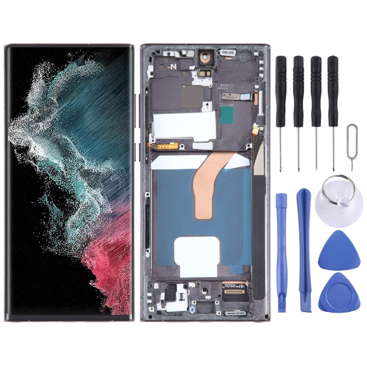 Écran LCD OLED pour Samsung Galaxy S22 Ultra 5G SM-S908U, édition américaine, assemblage complet avec cadre