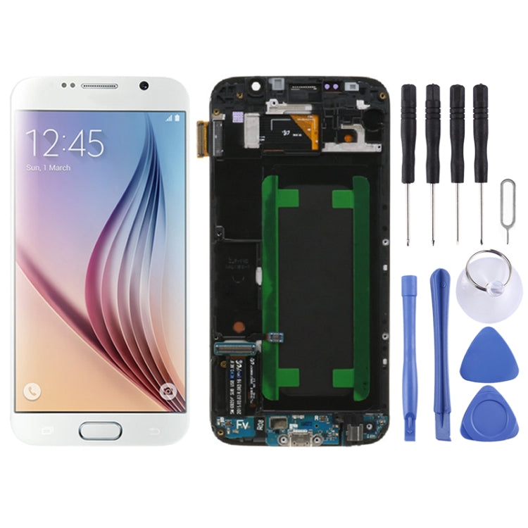Écran LCD d'origine et numériseur complet avec cadre pour Samsung Galaxy S6 SM-G920F