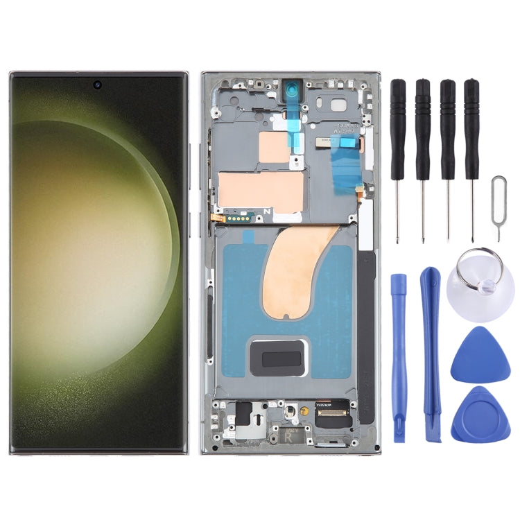 Écran LCD OLED pour Samsung Galaxy S23 Ultra 5G SM-S918B Assemblage complet du numériseur avec cadre