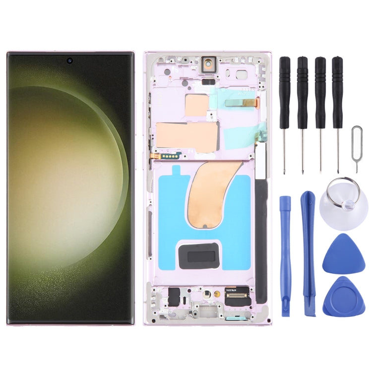 Écran LCD OLED pour Samsung Galaxy S23 Ultra 5G SM-S918B Assemblage complet du numériseur avec cadre