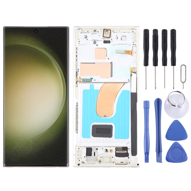 Écran LCD OLED pour Samsung Galaxy S23 Ultra 5G SM-S918B Assemblage complet du numériseur avec cadre